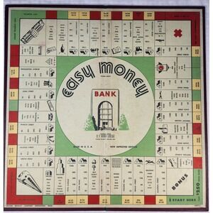 Vtg 1935 Milton Bradley Easy Money Financial Board Game Pre- Monopoly Board Only